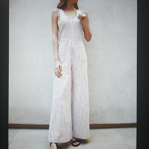 Pants - Tan stripe jumpsuit